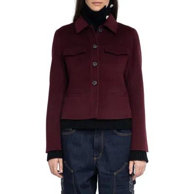 Zadig & Voltaire Liam Wool Blend Jacket In Burgundy