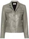 Zadig & Voltaire Liams Leather Blazer In Green