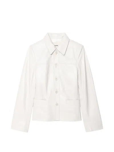 Zadig & Voltaire Liamys Leather Jacket In White