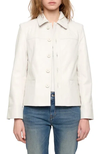 Zadig & Voltaire Liamys Leather Jacket In White