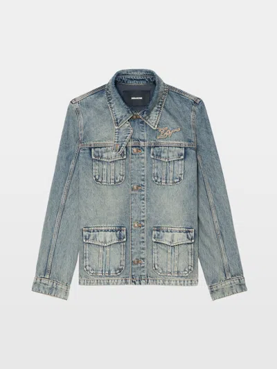 Zadig & Voltaire Lienna Denim Jacket In Blue