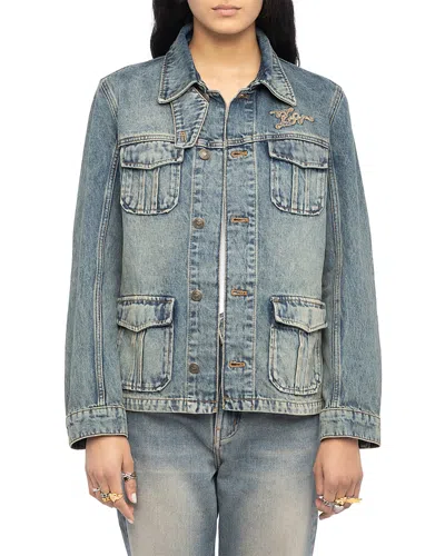 Zadig & Voltaire Lienna Denim Jacket In Blue