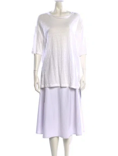 Pre-owned Zadig & Voltaire Linen Bateau Neckline Tunic In White