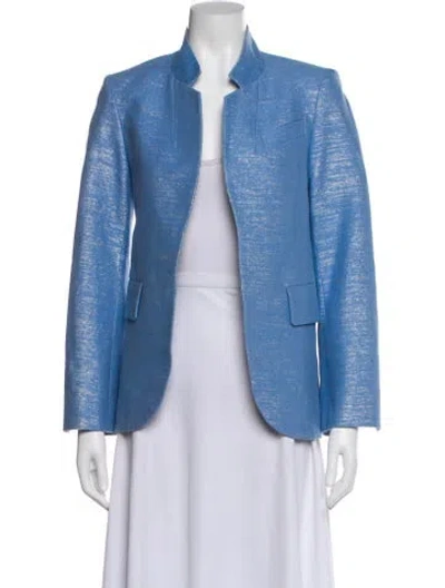 Pre-owned Zadig & Voltaire Linen Blazer In Blue