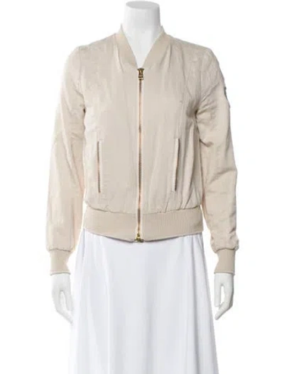 Pre-owned Zadig & Voltaire Linen Bomber Jacket In Neutral