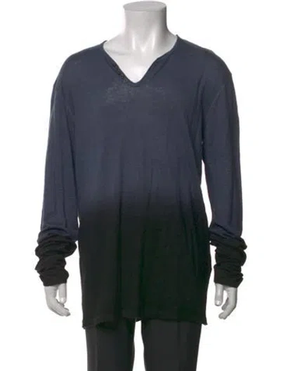 Pre-owned Zadig & Voltaire Linen Colorblock Pattern Shirt W/ Tags In Blue/green