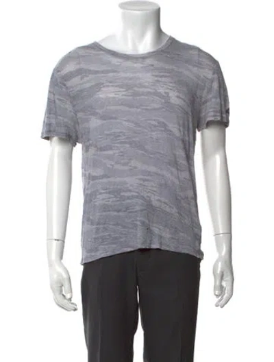 Pre-owned Zadig & Voltaire Linen Crew Neck T-shirt In Gray