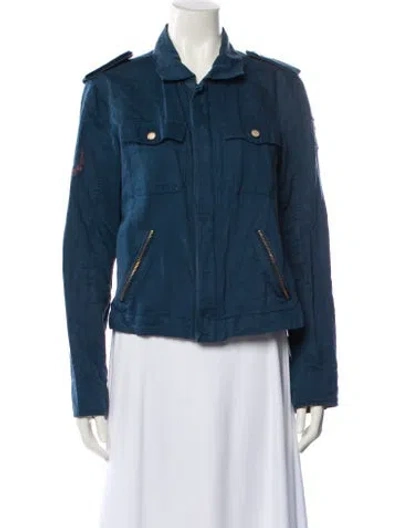 Pre-owned Zadig & Voltaire Linen Denim Jacket In Blue