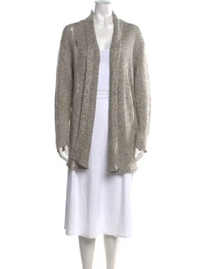 Pre-owned Zadig & Voltaire Linen Open Front Sweater In Gray