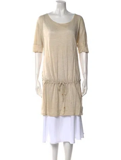 Pre-owned Zadig & Voltaire Linen Scoop Neck Tunic In Neutral