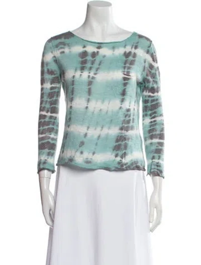 Pre-owned Zadig & Voltaire Linen Tie-dye Print Sweater In Blue