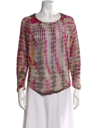 Pre-owned Zadig & Voltaire Linen Tie-dye Print Sweater In Pink