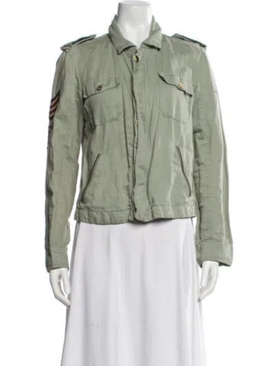 Pre-owned Zadig & Voltaire Linen Utility Jacket In Green