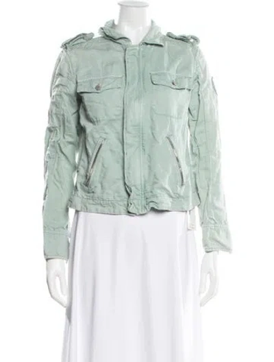 Pre-owned Zadig & Voltaire Linen Utility Jacket In Green