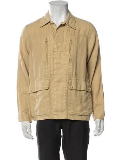 Pre-owned Zadig & Voltaire Linen Utility Jacket In Green