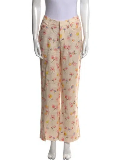 Pre-owned Zadig & Voltaire Linen Wide Leg Pants In Neutral