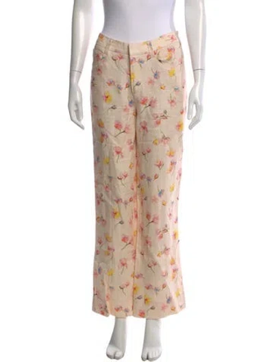 Pre-owned Zadig & Voltaire Linen Wide Leg Pants In Neutral
