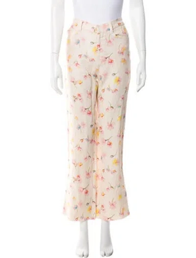 Pre-owned Zadig & Voltaire Linen Wide Leg Pants In Neutrals