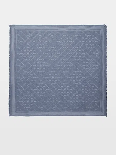 Zadig & Voltaire Liz Denim Monogram Scarf In Blue