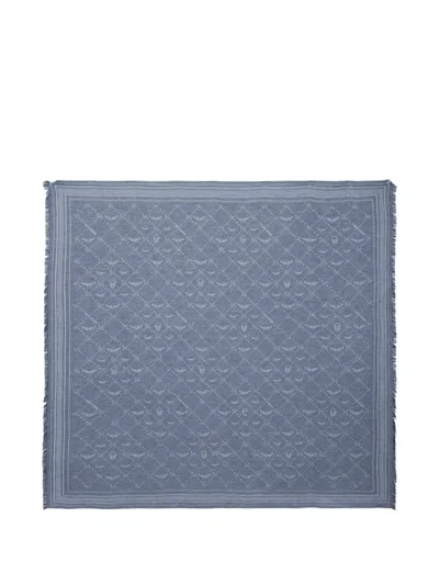 Zadig & Voltaire Womens Denim Liz Monogram Reversible Woven Scarf In Blue