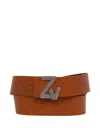 Zadig & Voltaire Logo-buckle Leather Belt In Brown