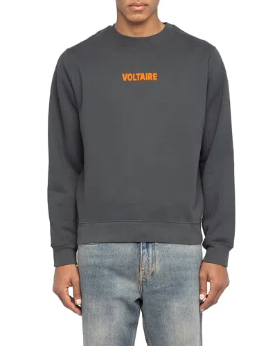 Zadig & Voltaire Logo Crewneck Sweatshirt In Gray