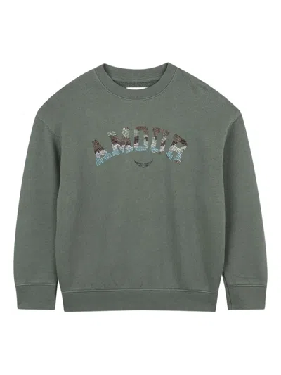 Zadig & Voltaire Kids' Logo-detail Sweatshirt In Green