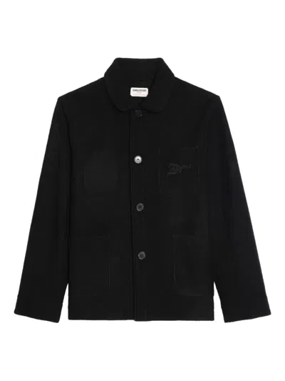 Zadig & Voltaire Logo-embroidered Jacket In Black