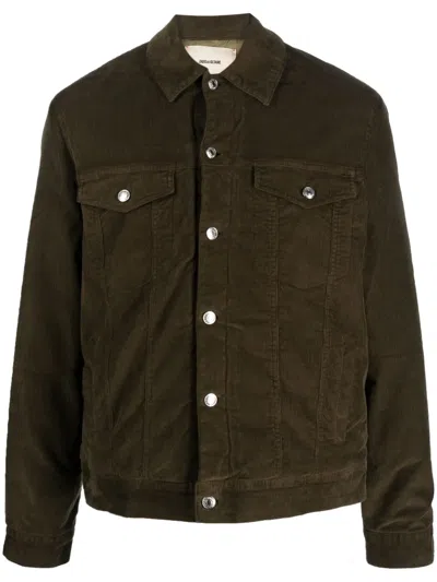 Zadig & Voltaire Logo-patch Denim Jacket In Green