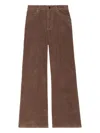 Zadig & Voltaire Womens Wood Eli Wide-leg Stretch-corduroy Trousers In Brown