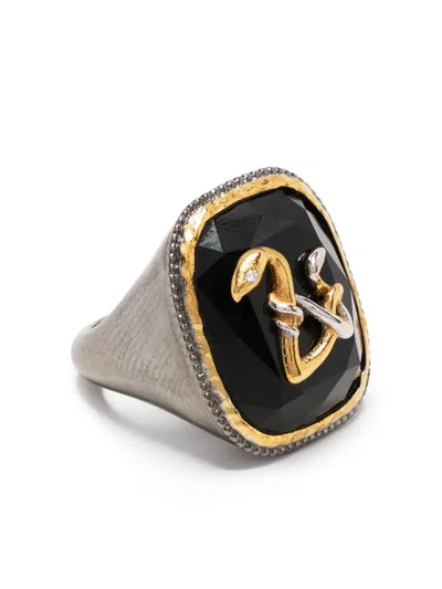 Zadig & Voltaire Logo Plaque Ring In Silver