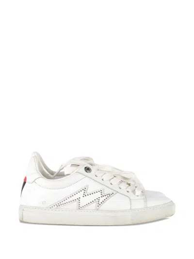 Pre-owned Zadig & Voltaire Logo-print Studded Sneakers In White