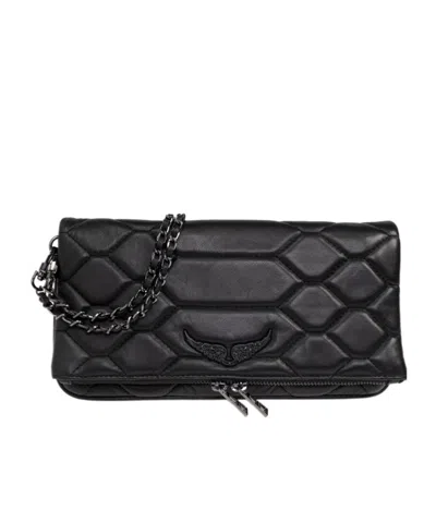 Zadig & Voltaire Logo Shoulder Bag In Black