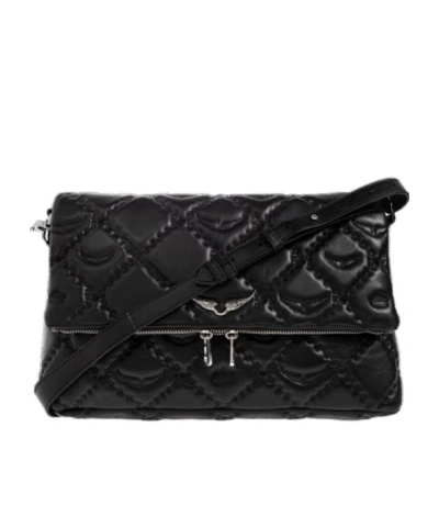 Zadig & Voltaire Logo Shoulder Bag In Black