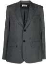 Zadig & Voltaire Logo-striped Single-breasted Blazer In Grey
