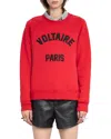 Zadig & Voltaire Womens Branded Round-neck Cotton-blend Sweatshirt Love Xs In Red