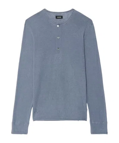 Zadig & Voltaire Logo-detail Long-sleeve Sweater In Blue