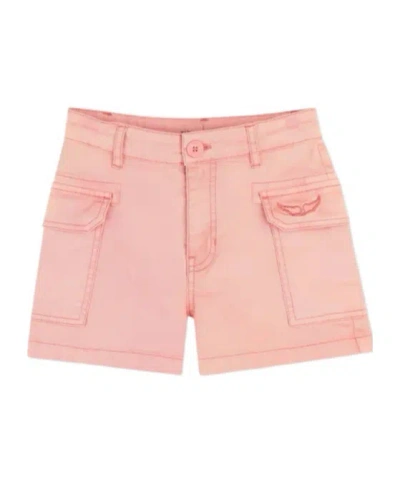 Zadig & Voltaire Kids' Logo-embroidered Shorts In Pink