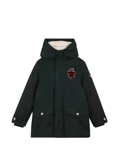 Zadig & Voltaire Kids' Logo-patch Hooded Parka In Black