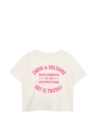 Zadig & Voltaire Kids' Logo-print Cotton T-shirt In White