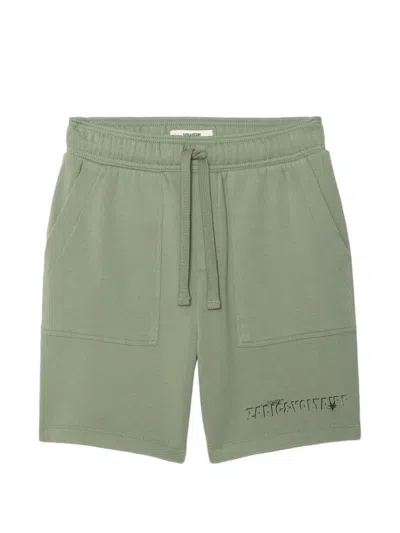 Zadig & Voltaire Logo-print Drawstring Shorts In Green