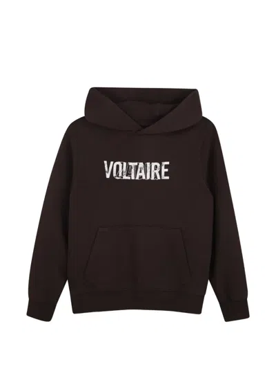 Zadig & Voltaire Kids' Logo-print Hoodie In Brown