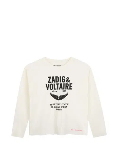 Zadig & Voltaire Kids' Logo-print Long-sleeve Sweatshirt In Neutral