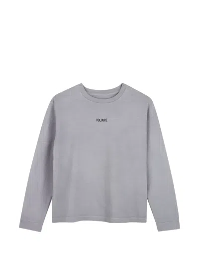 Zadig & Voltaire Kids' Logo-print Long-sleeve T-shirt In Gray