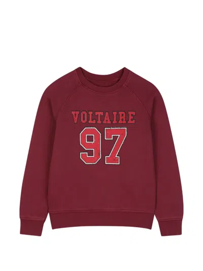 Zadig & Voltaire Kids' Logo-print Raglan-sleeve Sweatshirt In Red