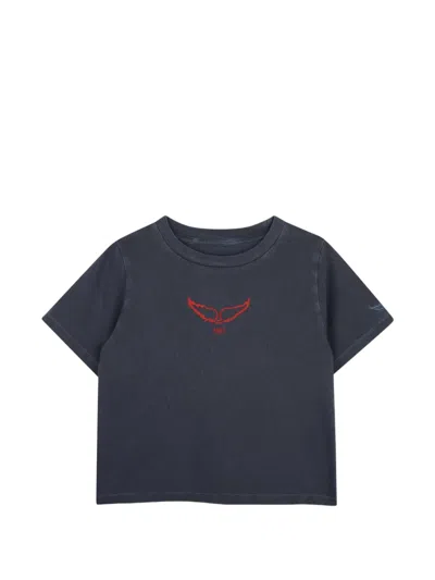 Zadig & Voltaire Kids' Logo-print Short-sleeved T-shirt In Blue
