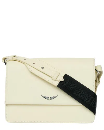 Zadig & Voltaire Lolita Wings Grained Leather Crossbody In Neutral