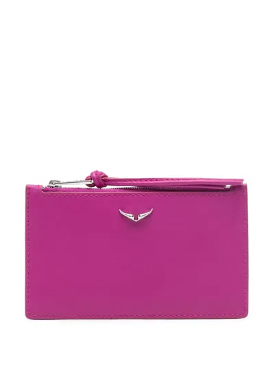 Zadig & Voltaire Long Eternal Leather Coin Purse In 紫色