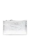 Zadig & Voltaire Long Eternal Metallic Coin Purse In Silver