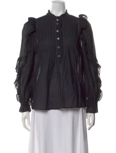 Pre-owned Zadig & Voltaire Long Sleeve Blouse In Black